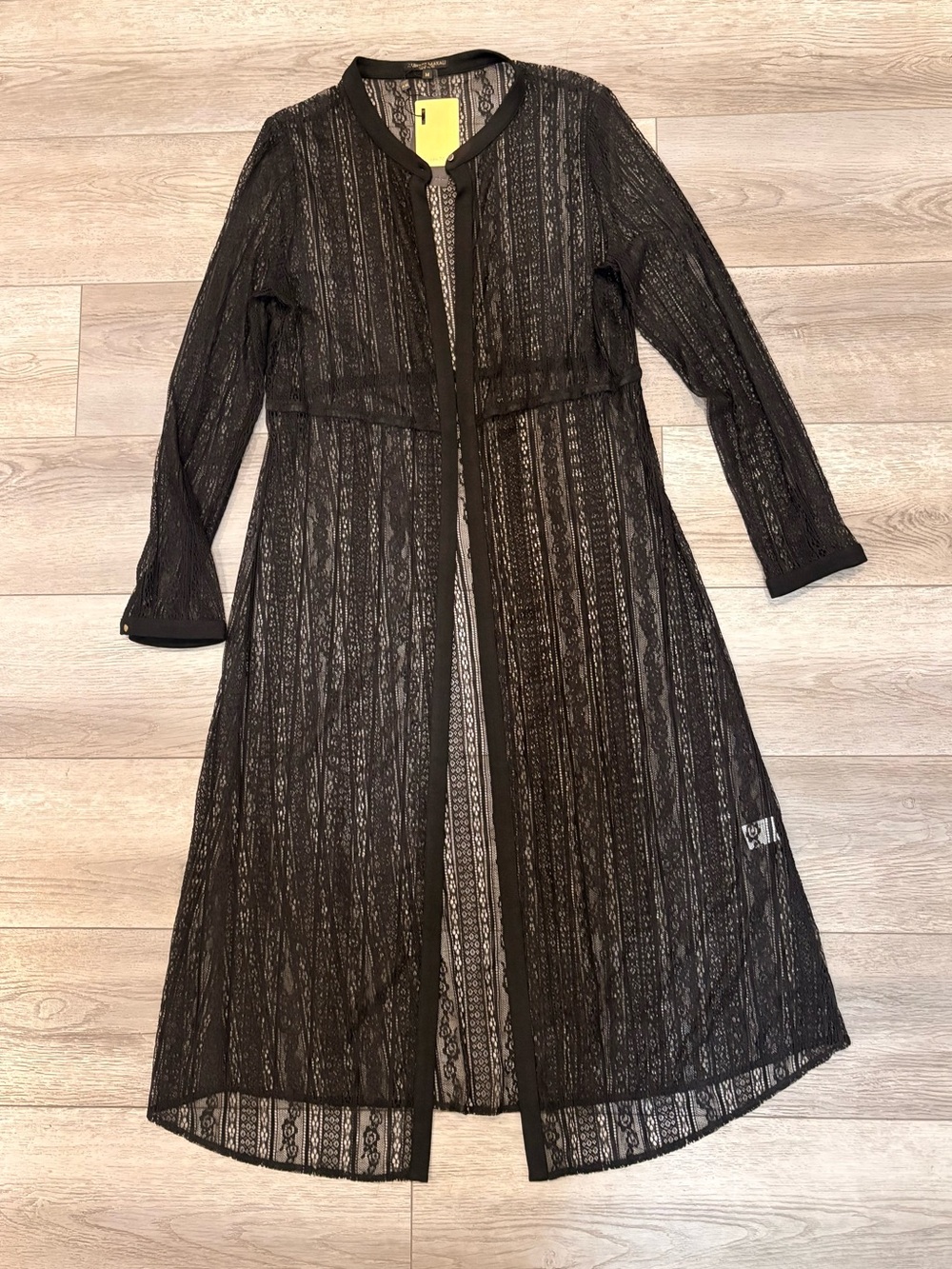 Alberto Makali Sheer Mesh Lace Duster Black NWT - Picture 4 of 8